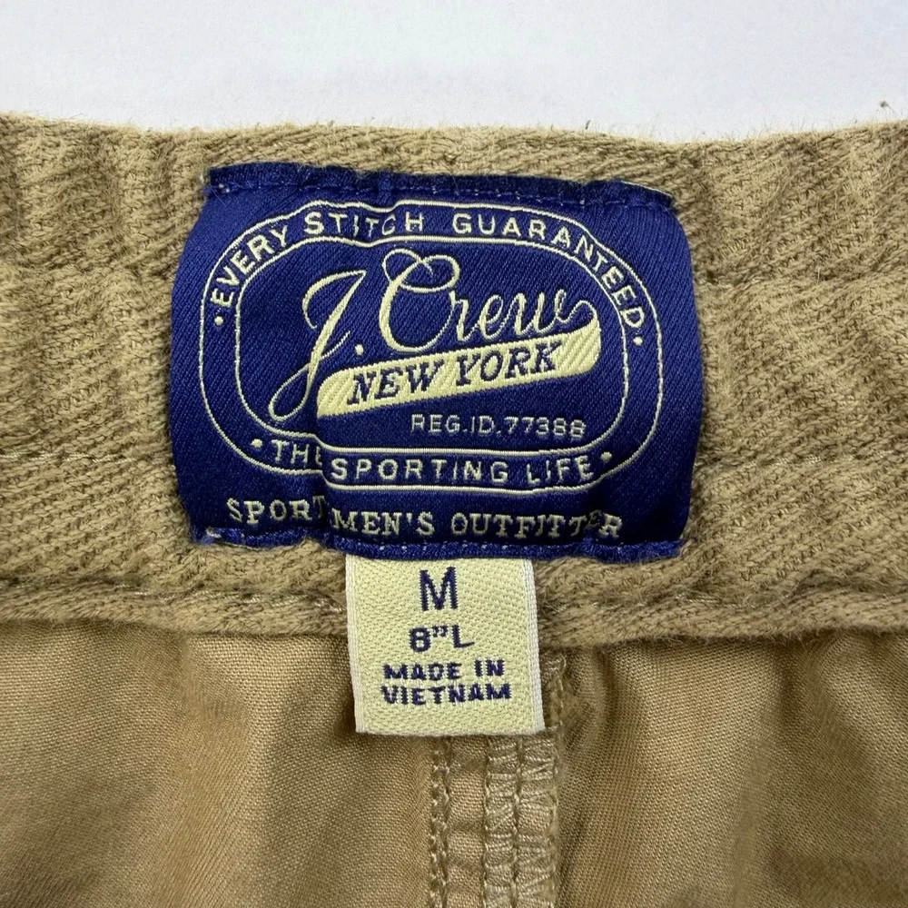 J. Crew Dock Shorts Mens Medium Brown Khaki Stretch Cotton Pull On 8in
